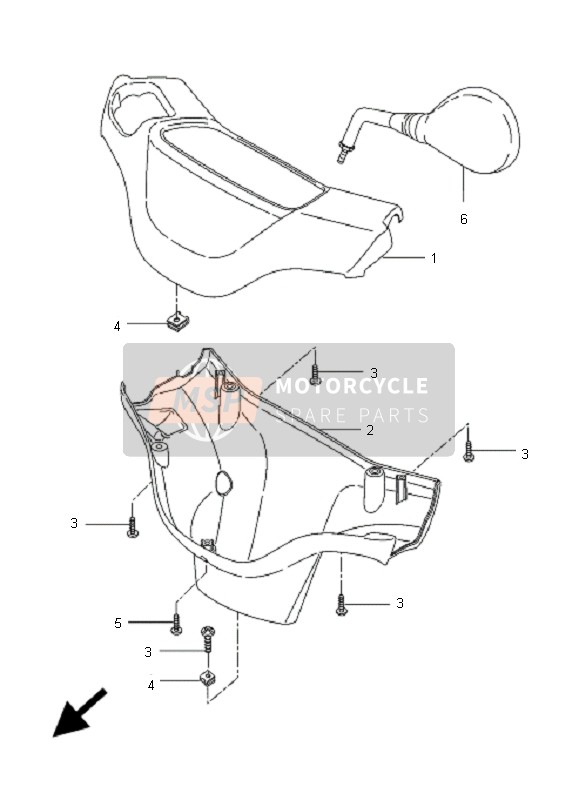 Yamaha CW50L BWS 2009 Cowling 1 for a 2009 Yamaha CW50L BWS